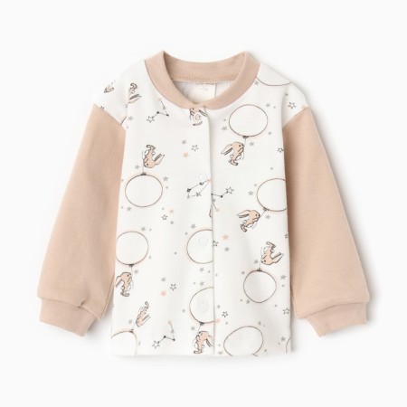 Nursery blouse, beige color/hares, height 56 ​​cm