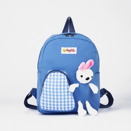 Baby backpack on lightning, 3 outer pockets, blue color-4