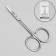 Manicure scissors for cuticles, bent, narrow, 9.3 cm, silver color