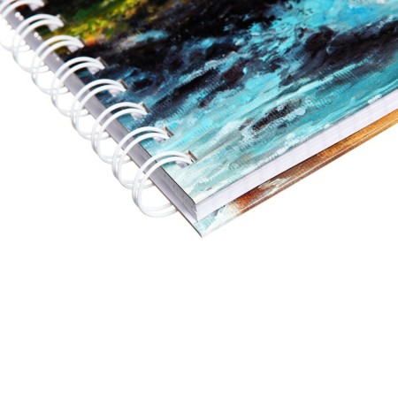 A notebook of 80 sheets in the cage on the rowing "Mayak", cover cardboard 7BC, glossy lamination, block 60g/m2-2