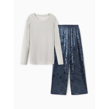Home Home (longshit and trousers) KAFTAN "velvet", 44-46, gray/pigeon-8