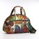 Road bag with lightning, external pocket, long belt, beige color/multi -colored