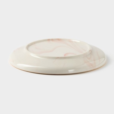 Ceramic pies "Marble", D = 15 cm, pink color-2