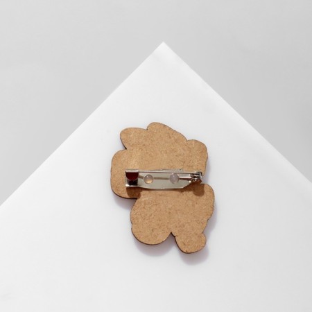 Wooden brooch "Cat" Joker, color-2