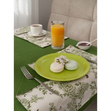 Kit kitchen tablecloth, shakespeare stands, size 110x140 cm, 35x45 cm - 4 pcs, flowers, green