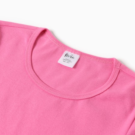 T-shirt female o-shaped neckline, pink color, size 48-1