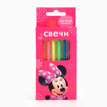A set of candles in a cake 6 pieces, with a colored flame, Minnie Mouse-3