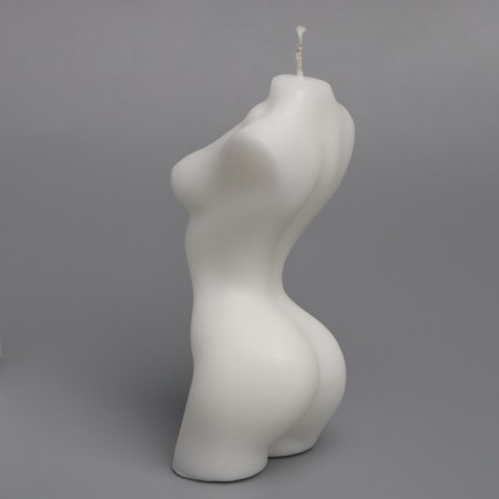 Figure candle "Women's bust", 6x14 cm, white, 4 hours-3
