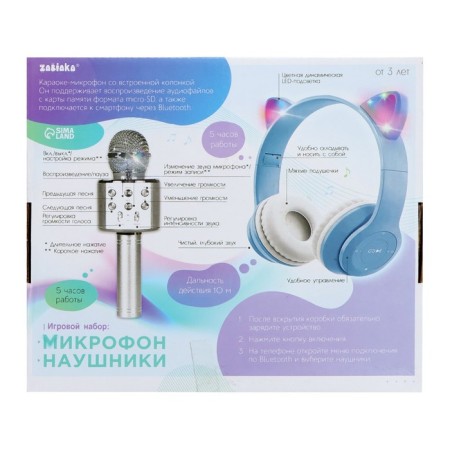 Game set "Kotik": microphone, headphones with ears-14