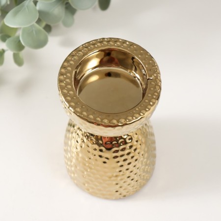 Ceramics candlestick per 1 candle "Illusion" d = 4 cm gold 6.5x6.5x10 cm-2