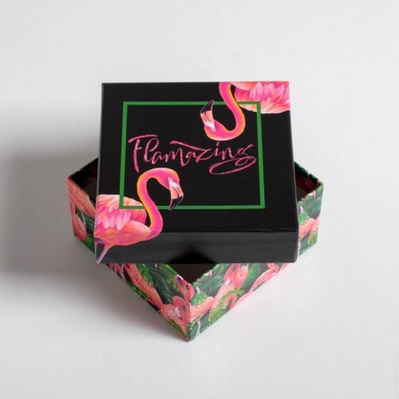 A set of boxes 6 in 1, gift packaging, Flamingo, 10.2 x 10.2 x 6 - 20 x 20 x 11 cm-10