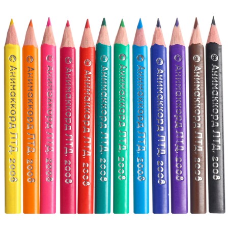 Colored pencils in a tube, 12 colors, trihedral, Masha and the bear-5