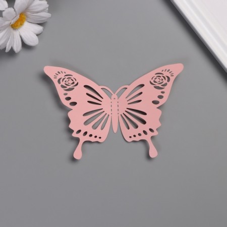 Stick Paper "Butterflies with roses" matte pink set 12 pcs 12 cm, 10 cm, 8 cm-1