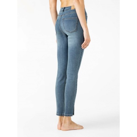 Jeans shortened female with cuts CONTE ELEGANT SKINNY, size XL, color MID MID Blue-4