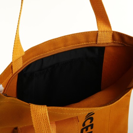 Soper bag with lightning, from textiles, yellow color-2