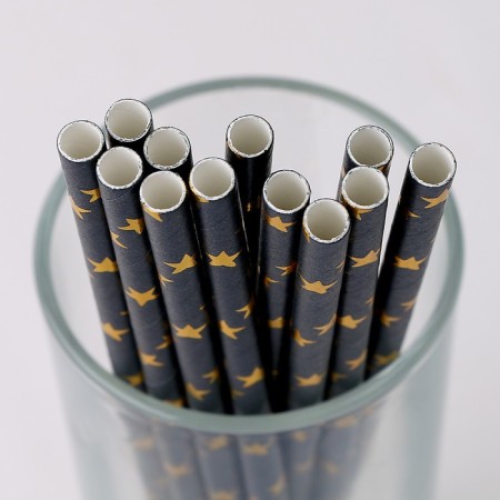 Tubes for the “stars” cocktail set 12 pcs., Black color-3