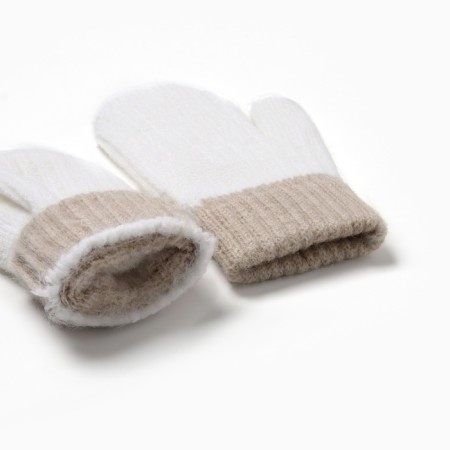Baby mittens minku, milk color, 15 cm-2