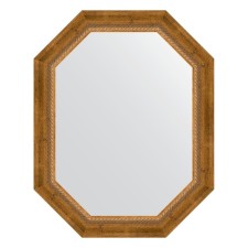 Mirror in the baguette frame, aged bronze with weaving 70 mm, 58x73 cm
