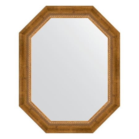 Mirror in the baguette frame, aged bronze with weaving 70 mm, 58x73 cm
