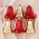 Jewelry decoration "Bell with stars" (set 6 pcs) 5x6 cm, red gold