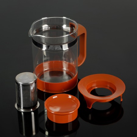Glass teapot "Chocolate", 1.25 liters, with metal sieve-3