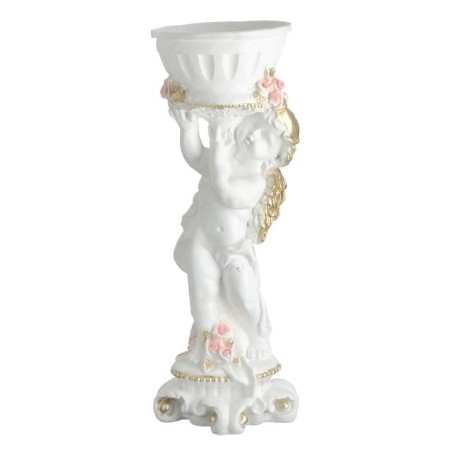 Figure pot "Angel with roses", white-gold, 1.8 l/ 24x27x70cm-5