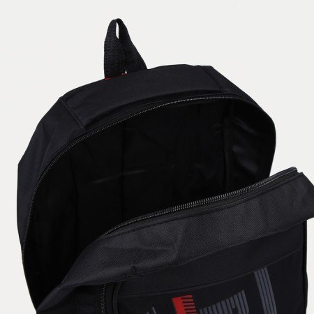 Male backpack on a zipper, 3 outer pockets, black color-5