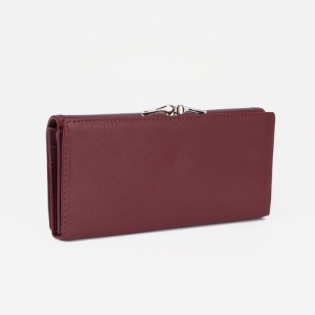 Women's wallet on magnets, burgundy color-1