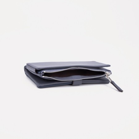 Women's wallet on the button, blue color-3