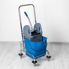Simultaneous cleaning trim with spin and net, 23 l, chrome frame