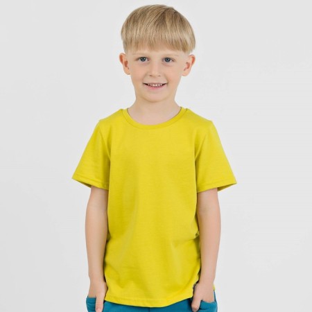 T -shirt for boys, height 104 cm, mustard color