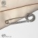 Pin "Simlin" circle, 7 cm, white color in silver