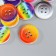 Buttons wood for creativity 4 punctures "Rainbow" set 20 pcs mix 1.8x1.8 cm