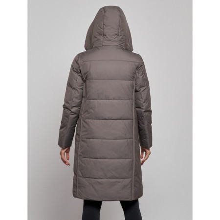Coat insulated winter female, size 50, dark gray color-6