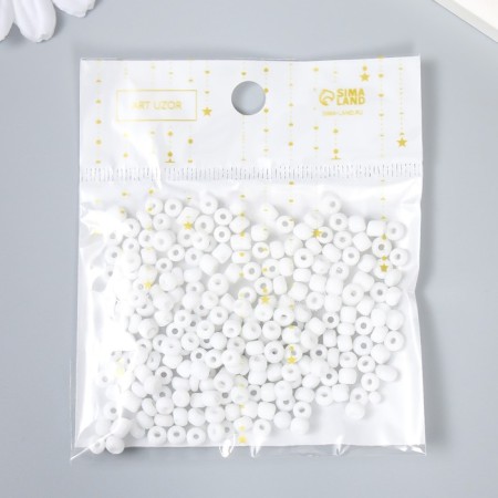 Round beads 6/0 "White" 20 g-4