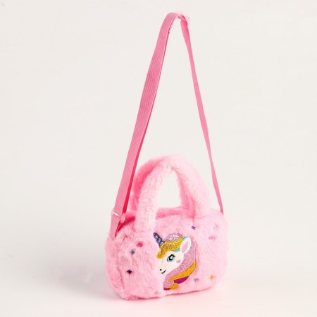 Soft bag "Unicorn", 27 cm, pink color-1