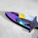 Wooden souvenir "pumpkin knife", small, purple with yellow