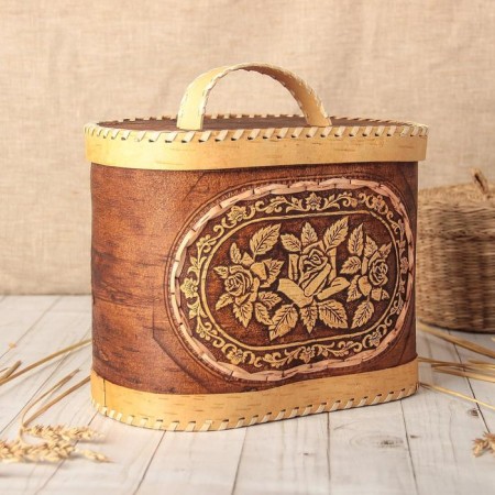 Bakery "Roses", 2 rolls, 25 × 16 × 20 cm, birch bark