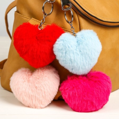 Fluffy on the ring "Heart" mix 11x10x4 cm-1