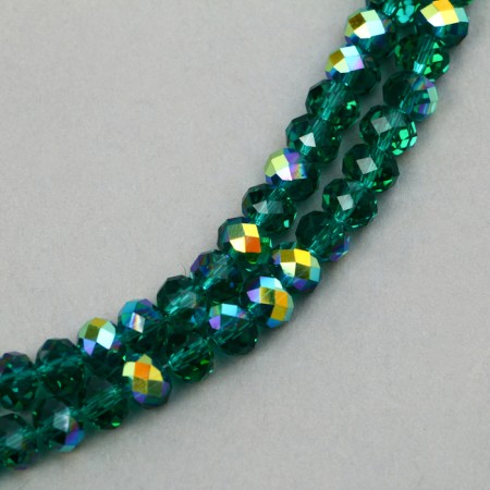 Glass beads, set 72 pcs., Size 1 pc. -8 mm, dark green color