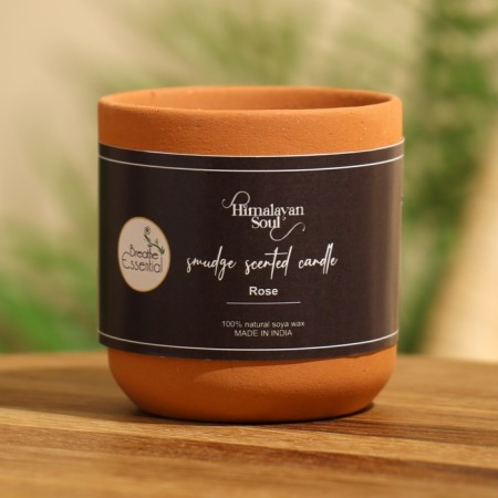 Aromatic candle in a jar of 70 g, soy wax, rose-3