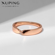 Кольцо XUPING грани, цвет белый в золоте, размер 17