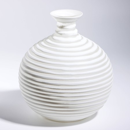 Vase for flowers "Arkady" made of glass, white 23 x 21 x 21 cm-1