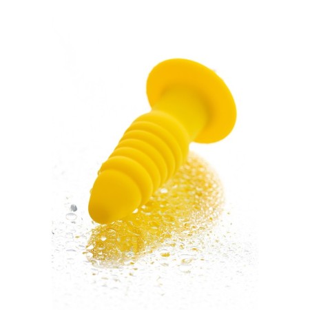 Anal vibrovalok little cuts, moisture-resistant, silicone, yellow, 11 cm-10