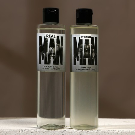 Gift kit Realy Strong cosmetics, shower gel 250 ml and hair shampoo 250 ml, Hard line-1
