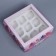 Capcake box, confectionery packaging with a window, 9 cells "Capcake", 25 x 25 x 10 cm