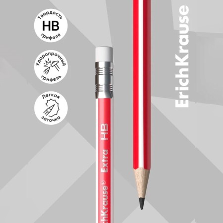 Chernographic pencil with Erichkrause "Extra", HB, Grifel D = 2.2 mm, wood, trihedral in a tube-3