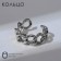 Ring "Chain" large links, color silver, dimensionless