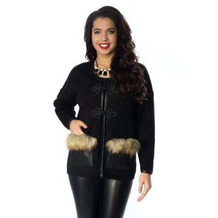 Cardigan female, size 44, black color