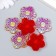Decor for creativity Plastic "Flower" Holography Red set 6 pcs 3.5x3.5 cm